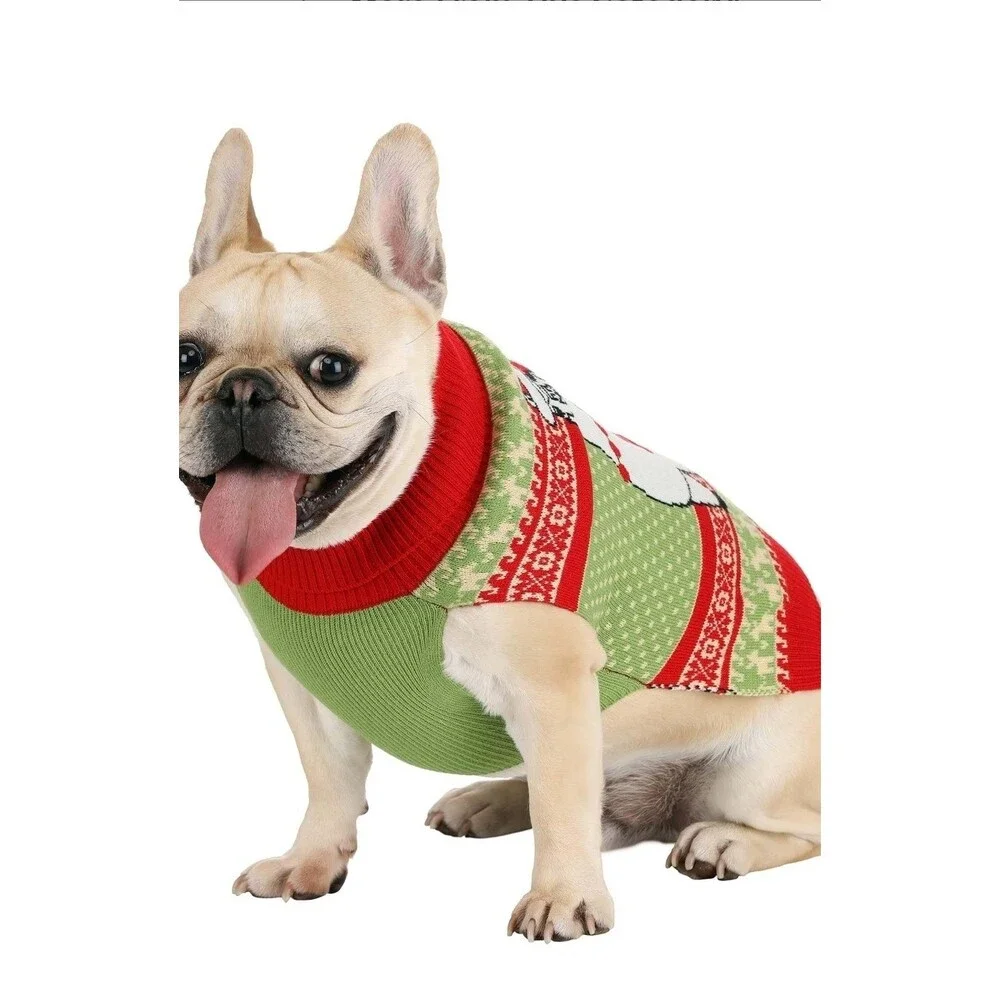 Llama Dog Holiday Christmas‎ Pet Ugly Sweater Medium Xmas Noel Funny New NWT